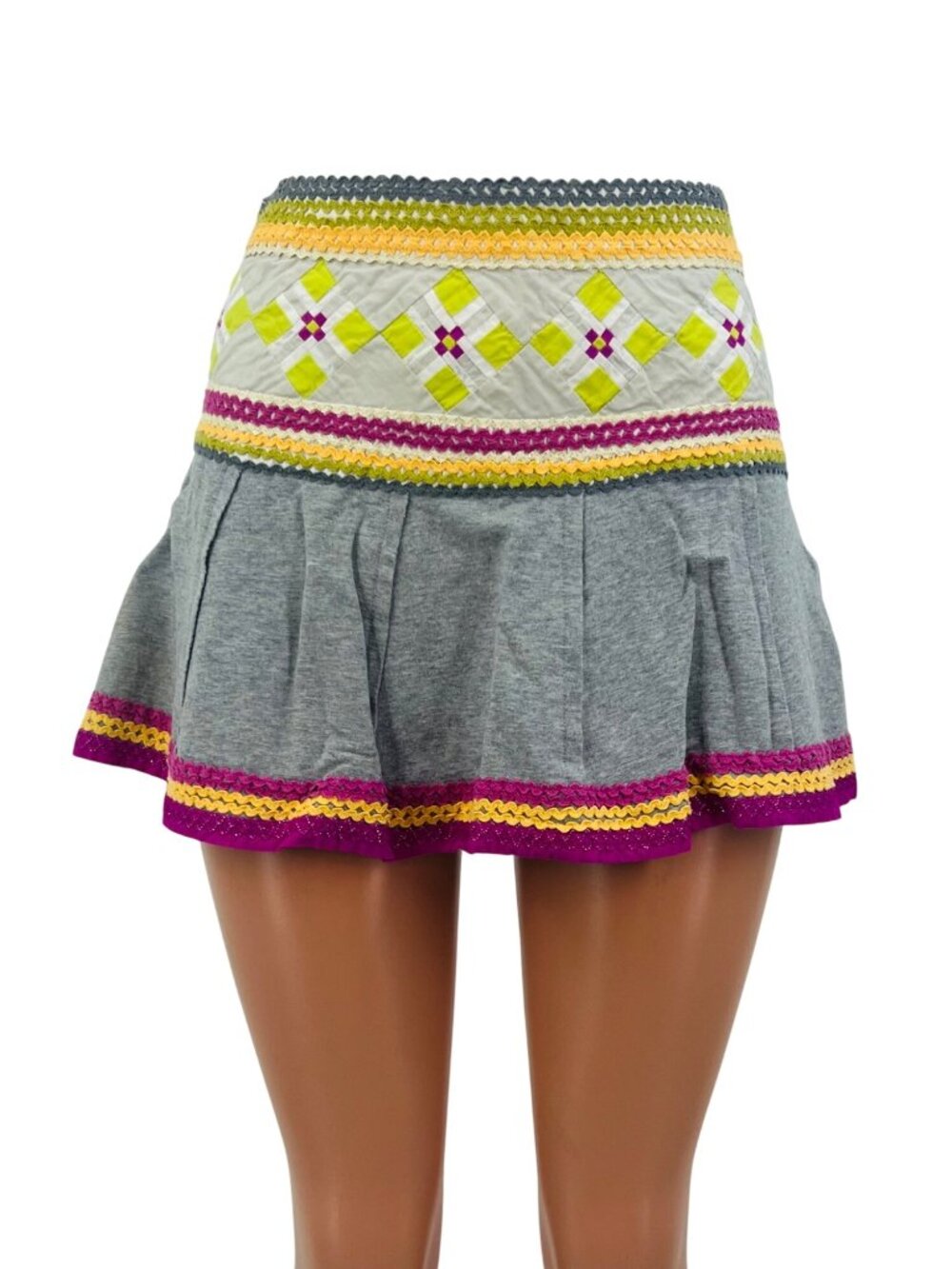 VTG Free People Archival 2004 Eagle Tag Mini Skirt 6| Y2K Indie Sleaze Boho Luxe - Picture 13 of 16